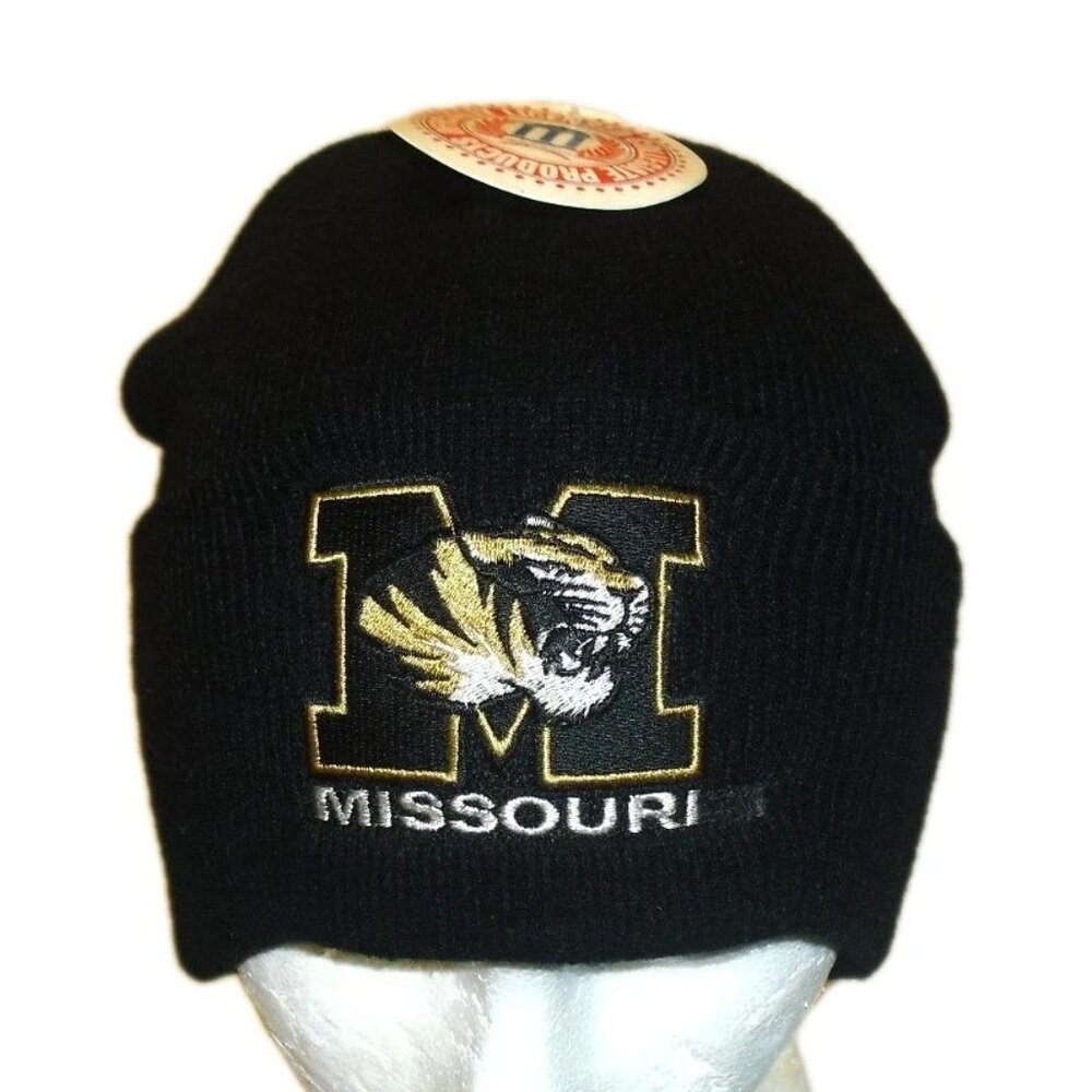 Missouri Tigers Mens Black Cuffed Beanie Winter Hat cap New Ncaa